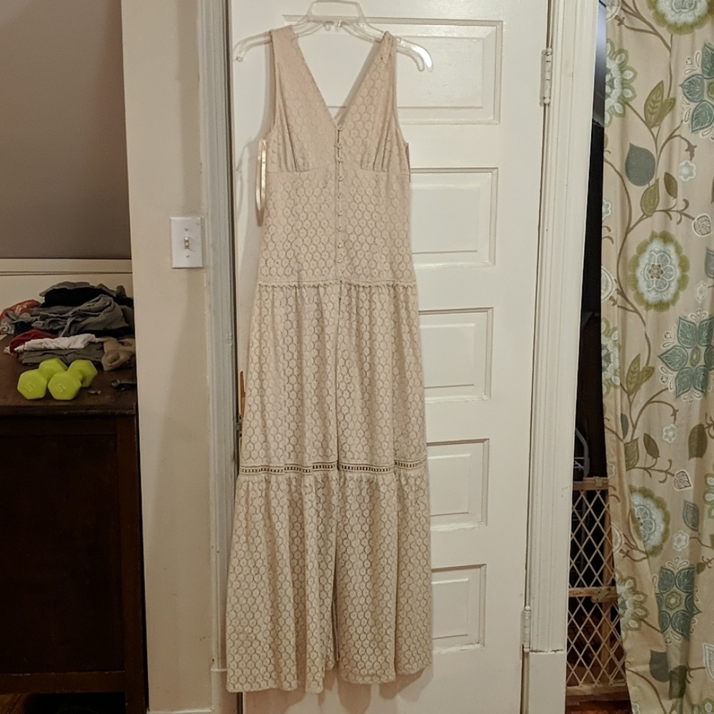 Cream Lace maxi dress NWT